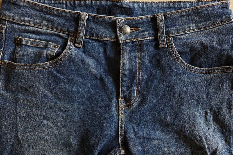 low quality jeans with indigo color