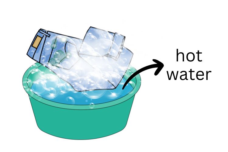 use hot water to wash jeans