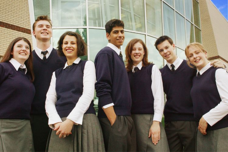 students in uniform