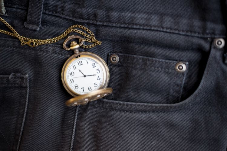 vintage watch and tiny pocket on jeans