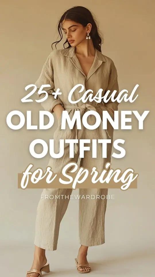 a woman wears a casual old money outfit for spring