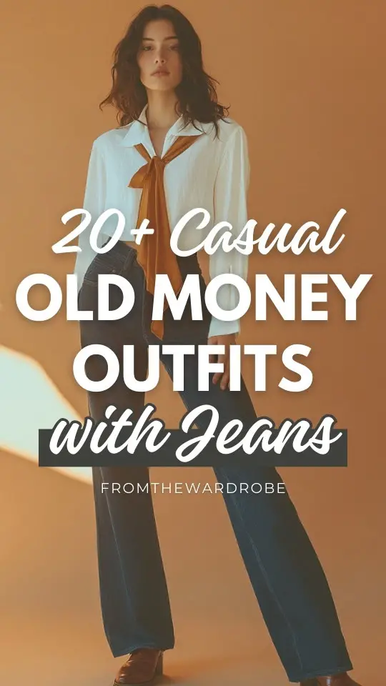 a woman wears a casual old money outfit with jeans