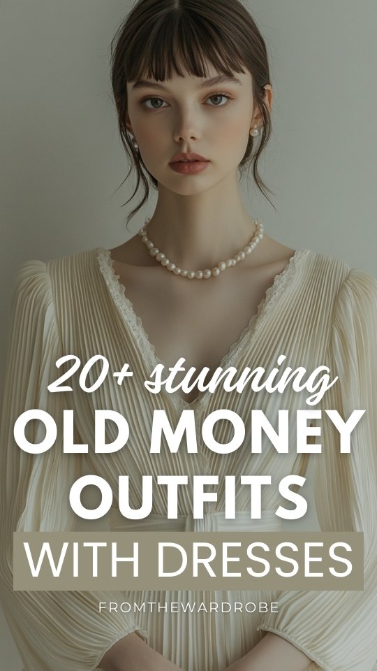 a woman wears an old money outfit with a cream pleated dress