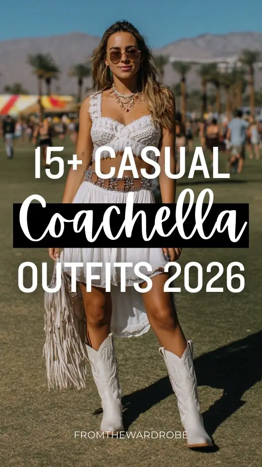 A woman wears white cowboy boots with a tiered chiffon maxi skirt and lace-trim crop blouse, styled with layered bracelets and a fringe belt bag