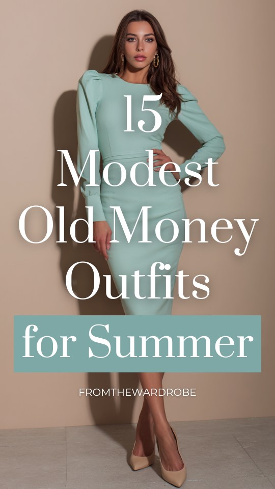 a woman wears a modest old money style mint dress for summer