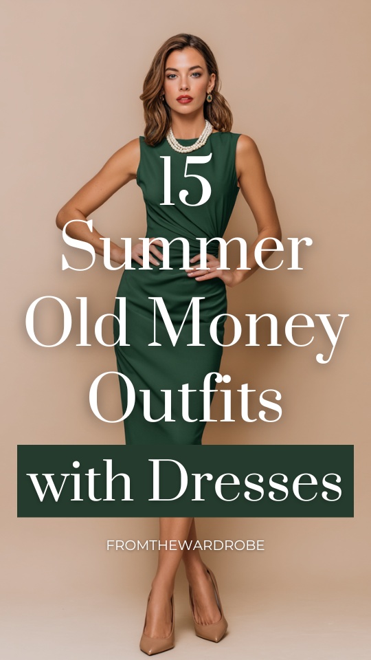a woman wears an old money style green dress in summer