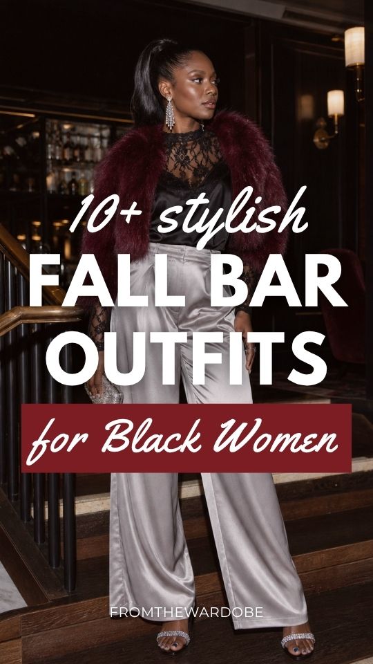 a Black woman in a fall bar outfit