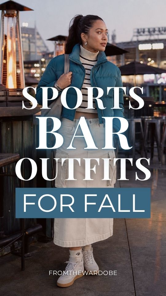 a woman in a sports bar outfit for fall